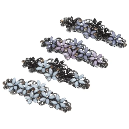 Unique Bargains 4 Pcs Hair Clips Accessories for Women Hair Barrettes Sparkly Rhinestones Hairpin Multicolor