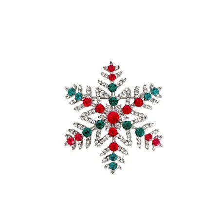 Christmas Crystal Rhinestone Brooch Pin, Snowflake