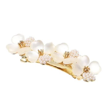 Unique Bargains Women's Small Flower Hairpins Hair Barrettes Champagne 1 Pc